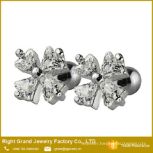 316L Surgical Steel Flower Cubic Zircon Helix Ear Tragus Body Jewelry